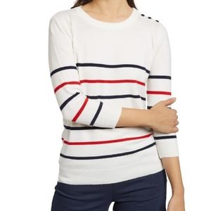 Charter School Pullover Sweater- white stripe